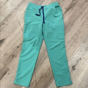 Figs Yola pants with Navy Tie. Scrub Pants